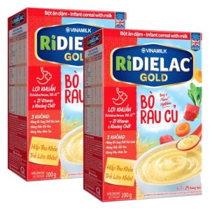 Combo 2 Bột ăn dặm RIDIELAC GOLD Bò rau củ HG 200g